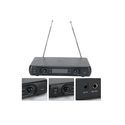Micrófono Dual Inalámbrico Profesional De 2 Canales - MOD: XY-V2-P